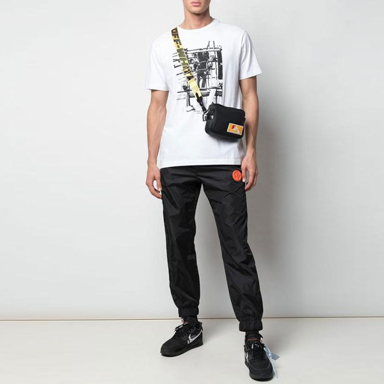Off-White SS22 Arrow Pattern Printing Round Neck Short Sleeve White OMAA027F191850070110