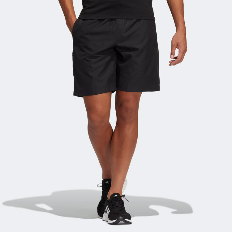 adidas Solid Color Belt Detail Straight Shorts Black HE9934