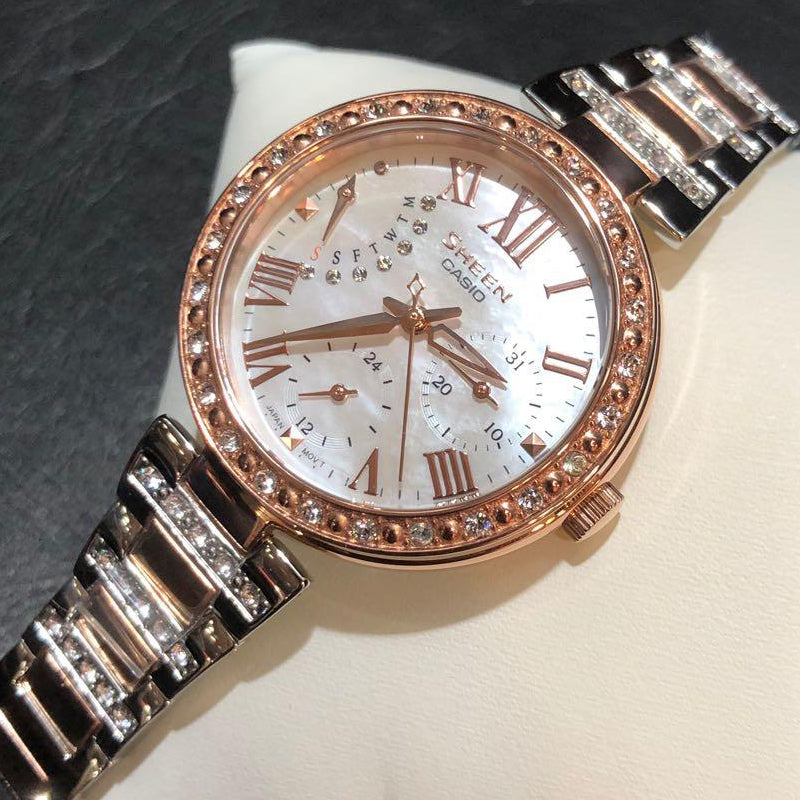 CASIO Female SHEEN Japan / South Korea Fashion Rose Gold Analog SHE-3043SPG-7B