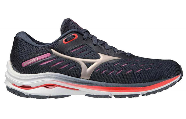 (WMNS) Mizuno Wave Rider 24 'Navy Red' J1GD200343