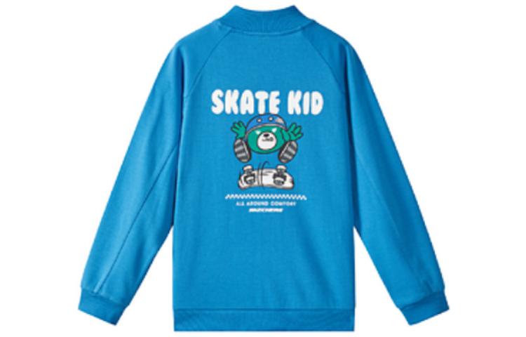 (GS) Skechers Graphic Baseball Jacket 'Grey Blue Red' L322B021