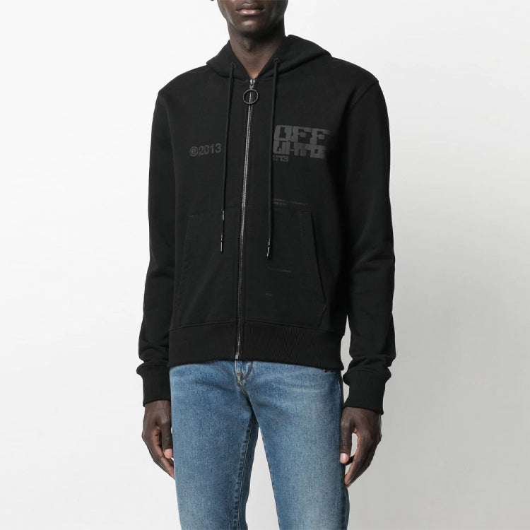 Off-White Men's SS21 Arrows Sweatshirt Slim Fit Black OMBE001S21FLE0031010