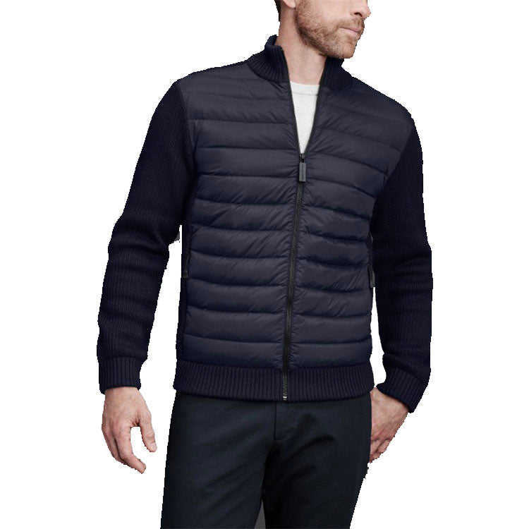 Canada Goose Hybridge Black Label Knitted Down Jacket For Men Navy 6930M-67