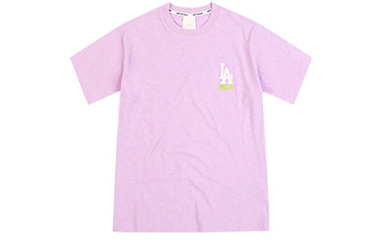 MLB Series New York Yankees Basic Printing Round Neck Short Sleeve Unisex Purple Blue 31TSSC931-07V