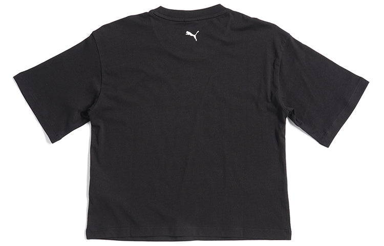 (WMNS) PUMA SS20 Logo Printing Loose Short Sleeve Black 584169-01