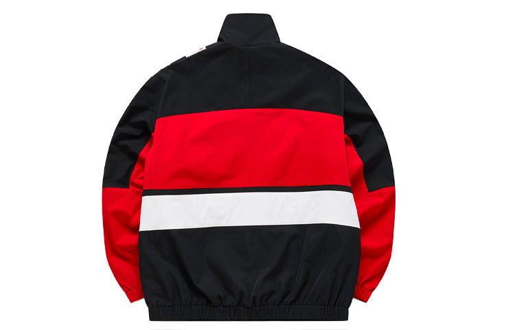 (WMNS) Fila Loose Woven Contrasting Colors Sports Jacket 'Red Black' T11W122704A-RD