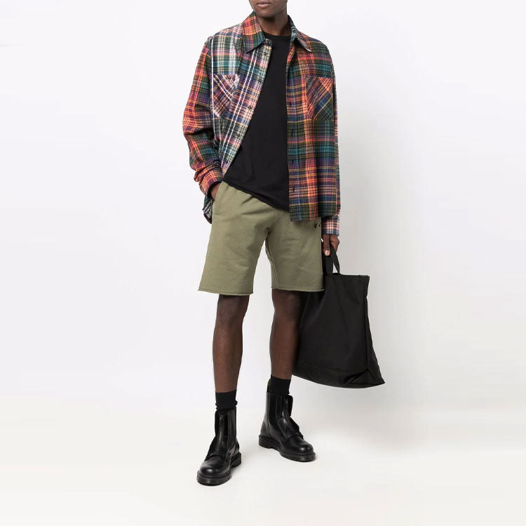 Off-White SS21 Solid Color logo Sports Shorts Khaki OMCI006F21FLE0015510