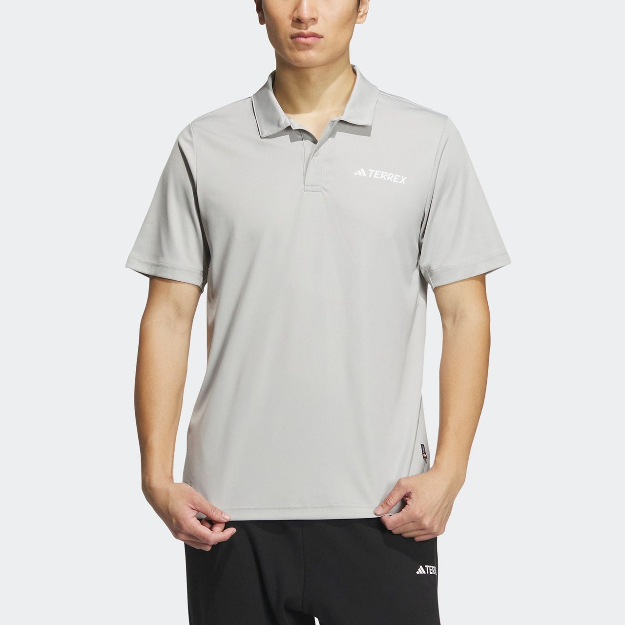 adidas Terrex Logo Polo Shirts Asia Sizing 'Grey' IC4415