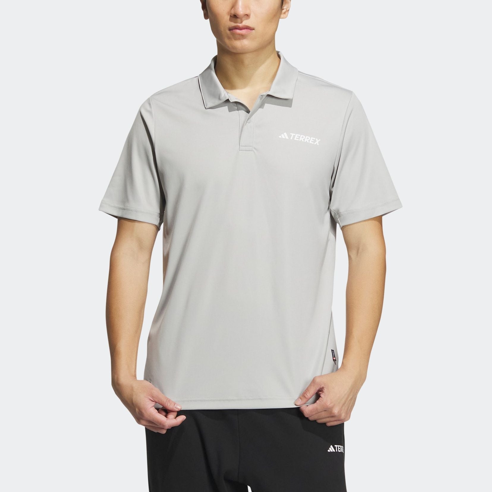 adidas Terrex Logo Polo Shirts Asia Sizing 'Grey' IC4415