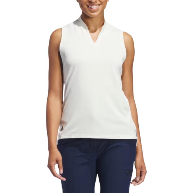 (WMNS) adidas Ultimate365 Textured Sleeveless Polo Shirt Asia Sizing 'Beige' IN2553