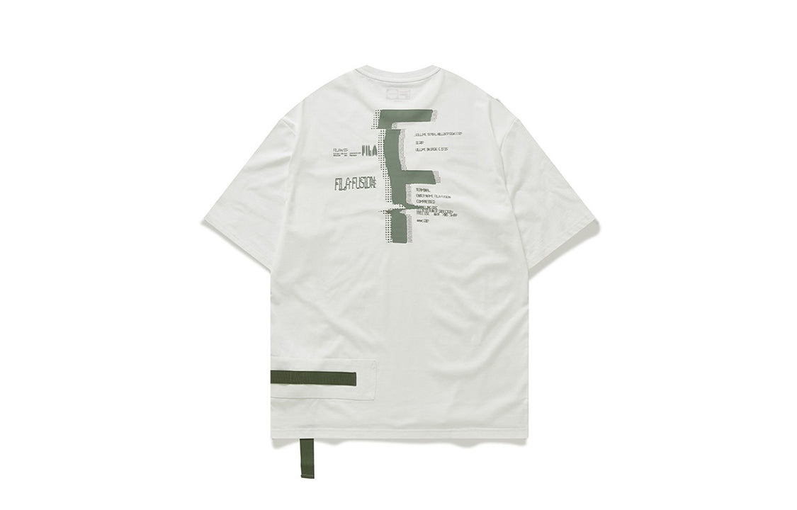 FILA FUSION Alphabet Logo Printing Knit Short Sleeve White T11M023102F-WT