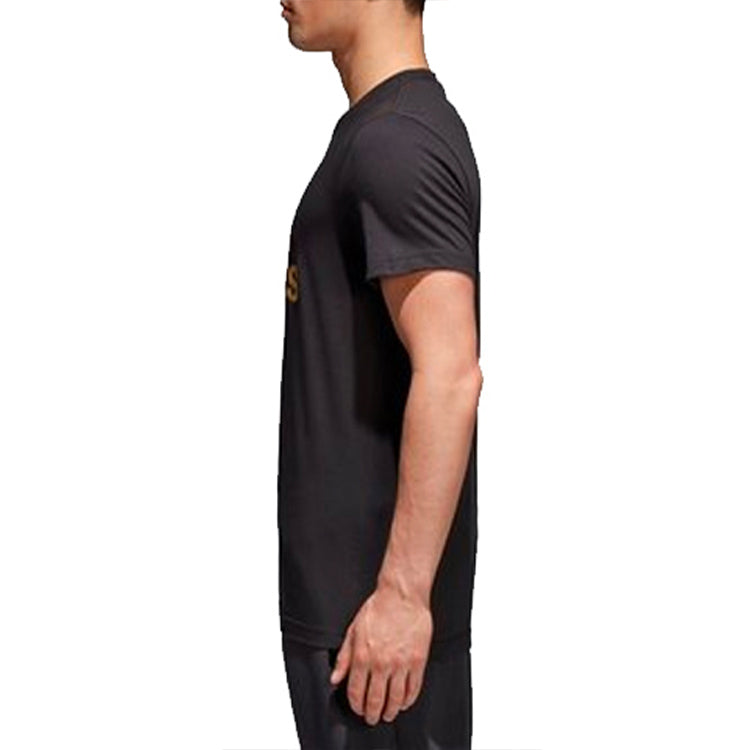 adidas Logo Printing Sports Short Sleeve Black CV4507