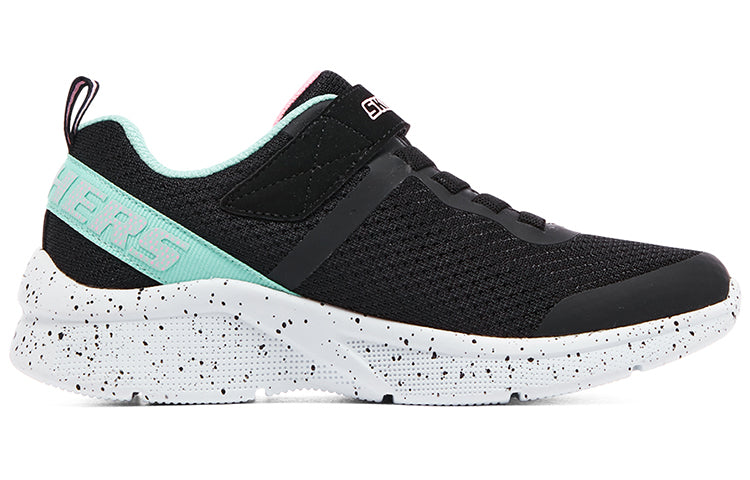 (GS) Skechers Microspec Lifestyle Shoes 'Black Turquoise White' 302488L-BKAQ