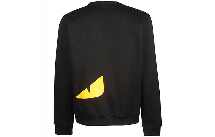 FENDI Little Monster Long Sleeve Round Collar Male Black FY0944A7A7F0QA1