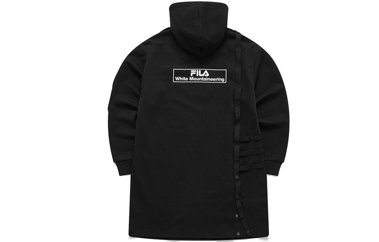 (WMNS) Fila FUSION x White Mountaineering Crossover Printing Long Sports Hoodie Black T11W117212F-BK