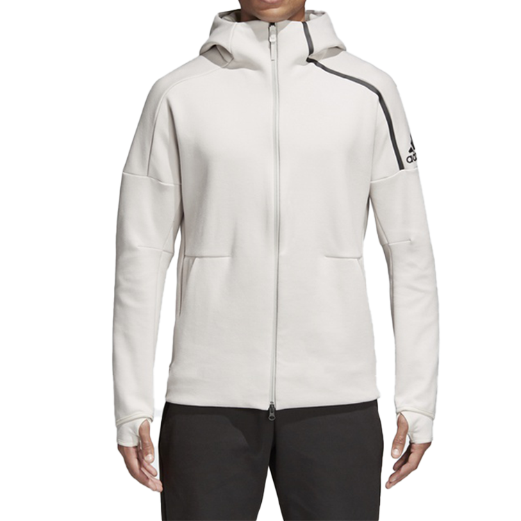 adidas Logo Knit Hooded Jacket Pink White CW1347