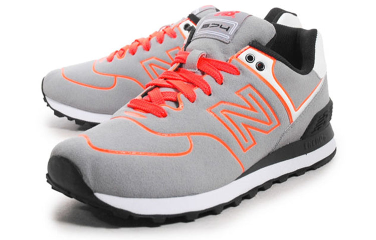 (WMNS) New Balance 574 Neon Lights Sneakers Grey 'Gray Orange' WL574NEP