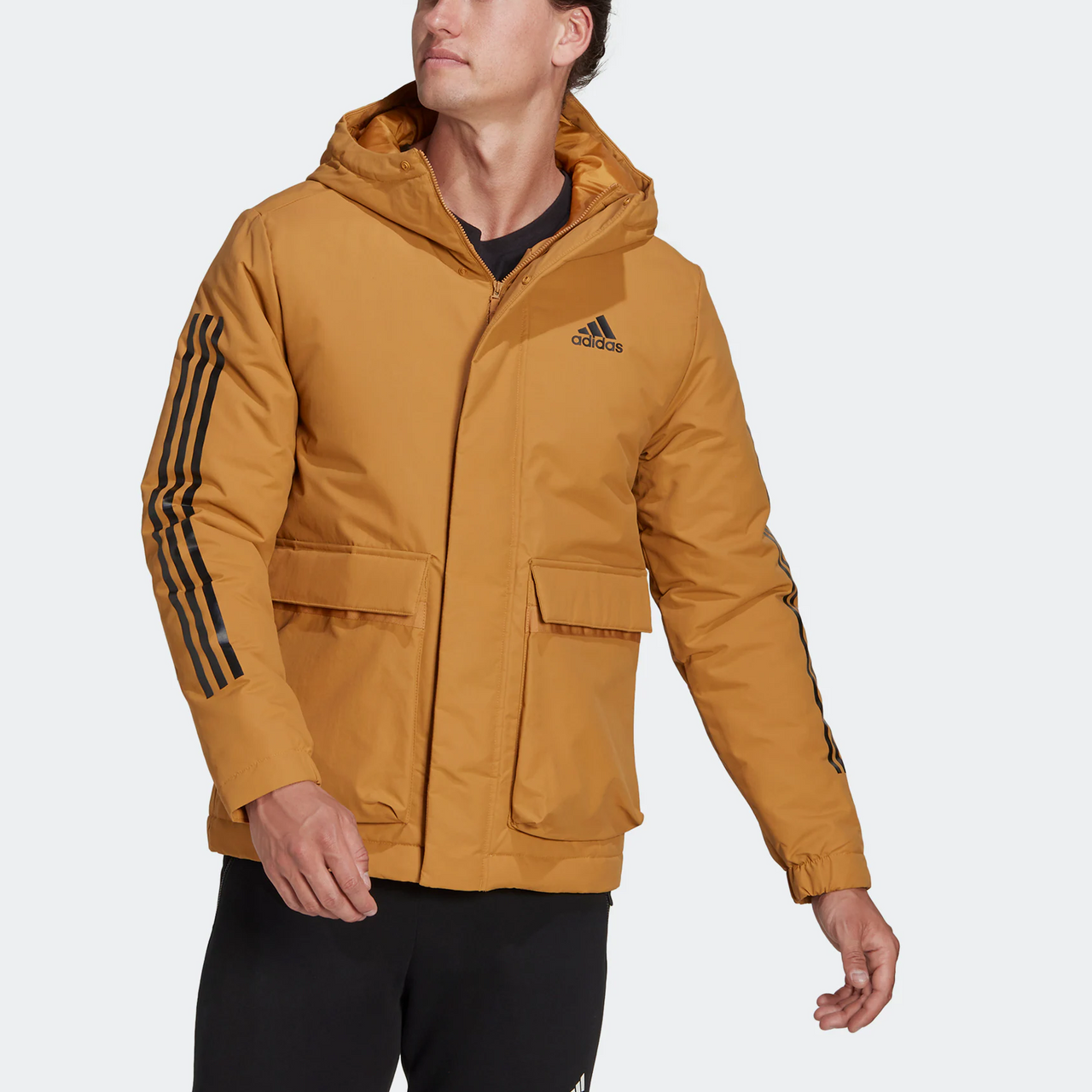 adidas Utilitas 3-Stripes Hooded Jacket Asia Sizing 'Brown' HG8723