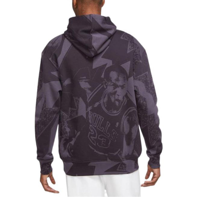 Jordan Back Basketball  Kangaroo Pocket Hooded Long Sleeves Hoodie Men's Purple DQ7507-045