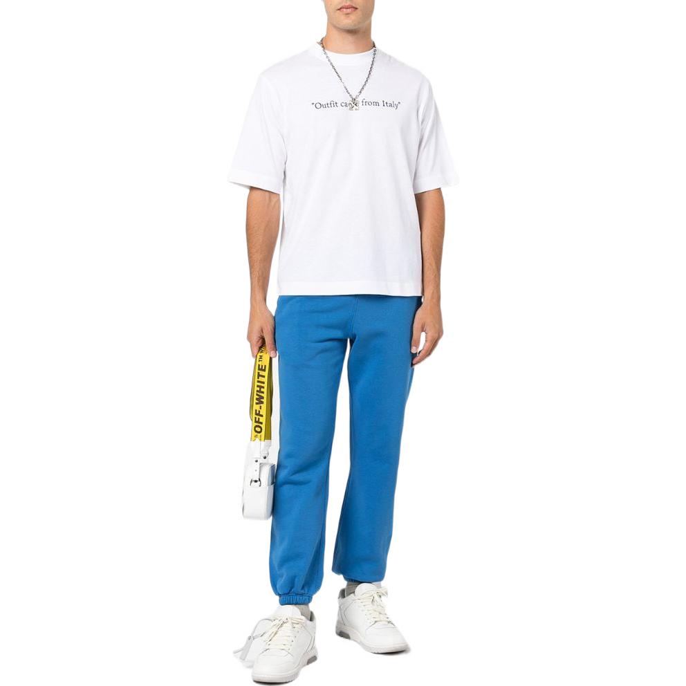 Men's Off-White SS22 Stripe Logo Printing Casual Sports Pants/Trousers/Joggers Version Blue OMCH030F22FLE00145454545