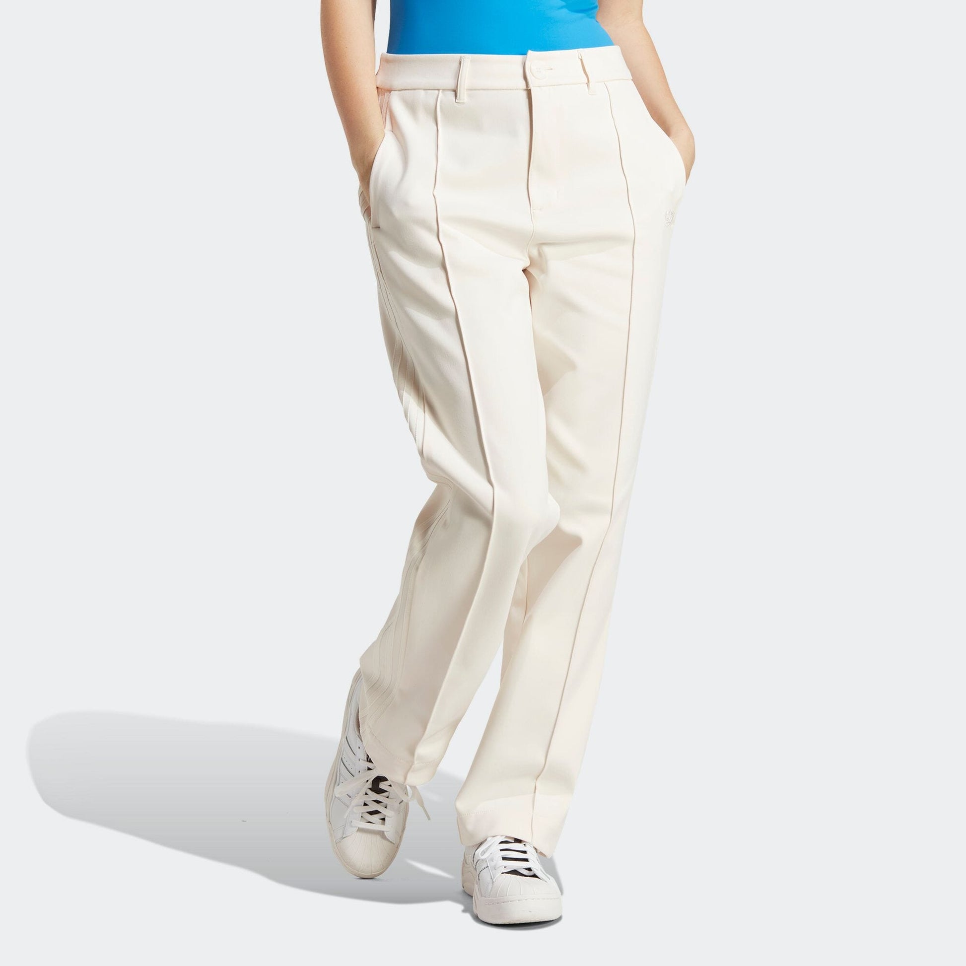 (WMNS) adidas Blue Version Club High-Waisted Pants 'Chalk White' IB5800