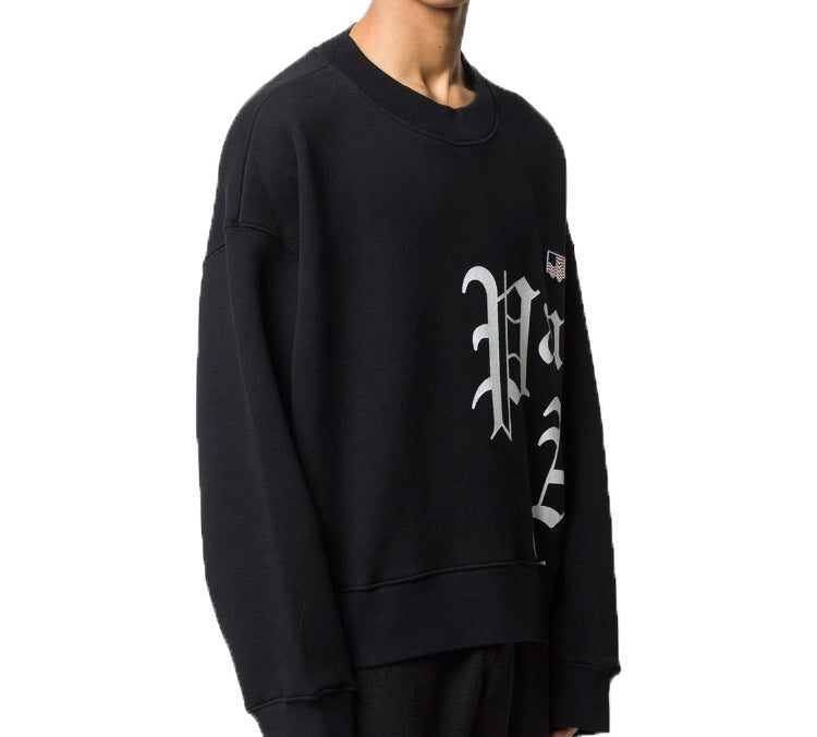 Men's PALM ANGELS New Gothic Logo Pullover Black PMBA026S206310061001