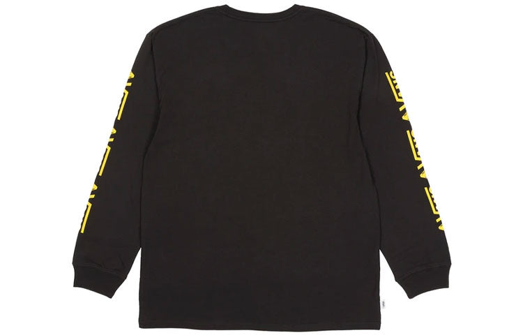 PALACE x Vans Crossover Off The Wall Classic Alphabet Pattern Printing Round Neck Long Sleeves Black T-Shirt VN0A7VCMBLK