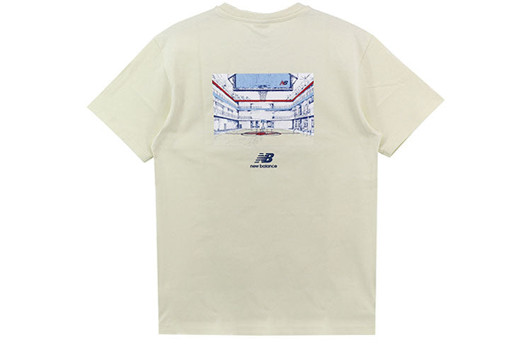New Balance Lifestyle Graphic T-Shirt Asia Sizing 'White Blue' AMT22377-CIW