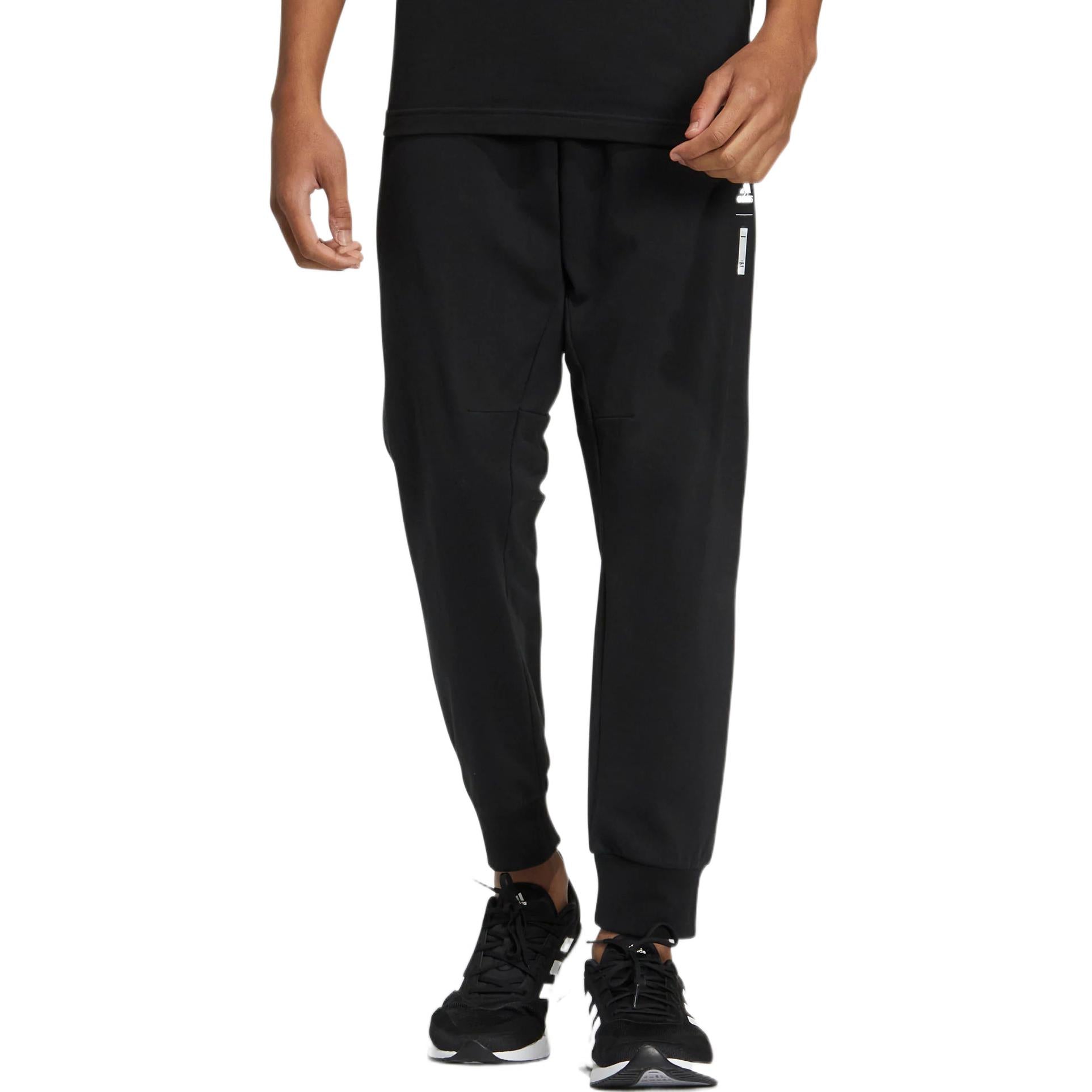 Men's adidas Solid Color Elastic Waistband Sports Pants/Trousers/Joggers Black HE5152