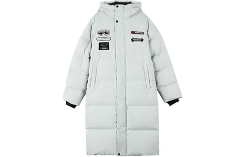 Skechers Letter Graphic Long Down Jacket 'White Black' L422U075