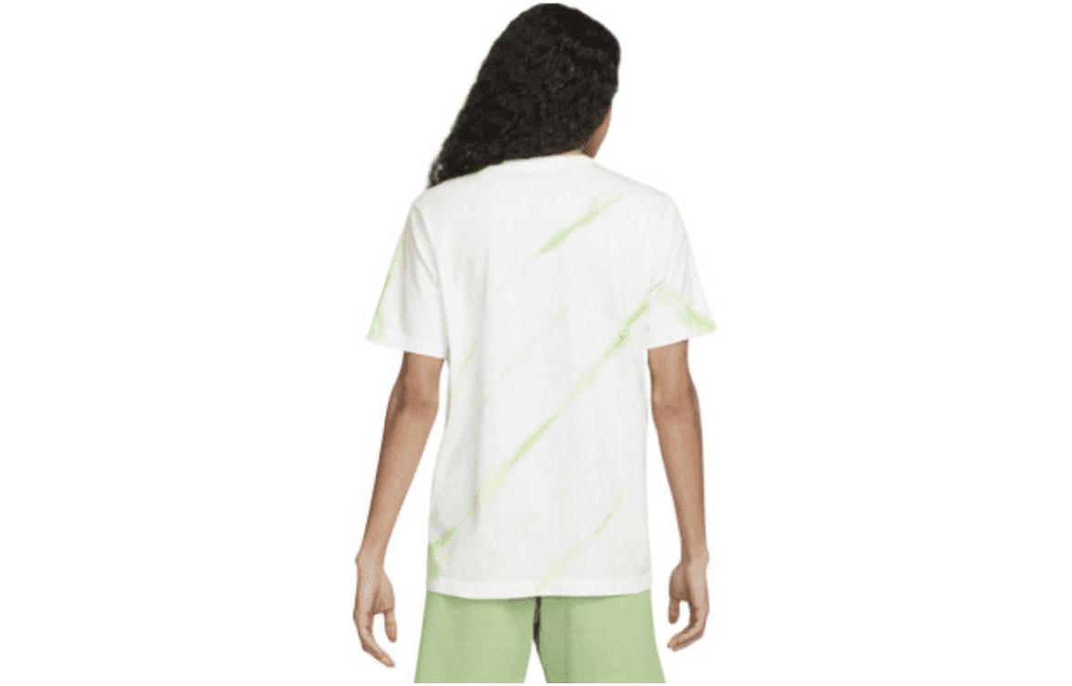 Men's Nike Sportswear Geometry Pattern Casual Round Neck Short Sleeve White T-Shirt DQ1077-100