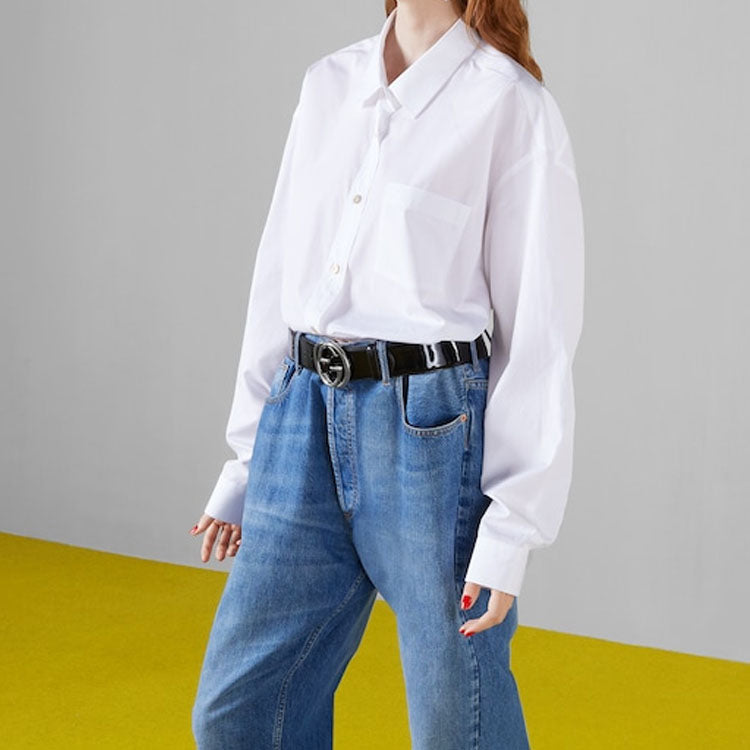 (WMNS) Gucci Cotton Shirt With Gucci Embroidery 'White' 759790-ZAOXQ-9000