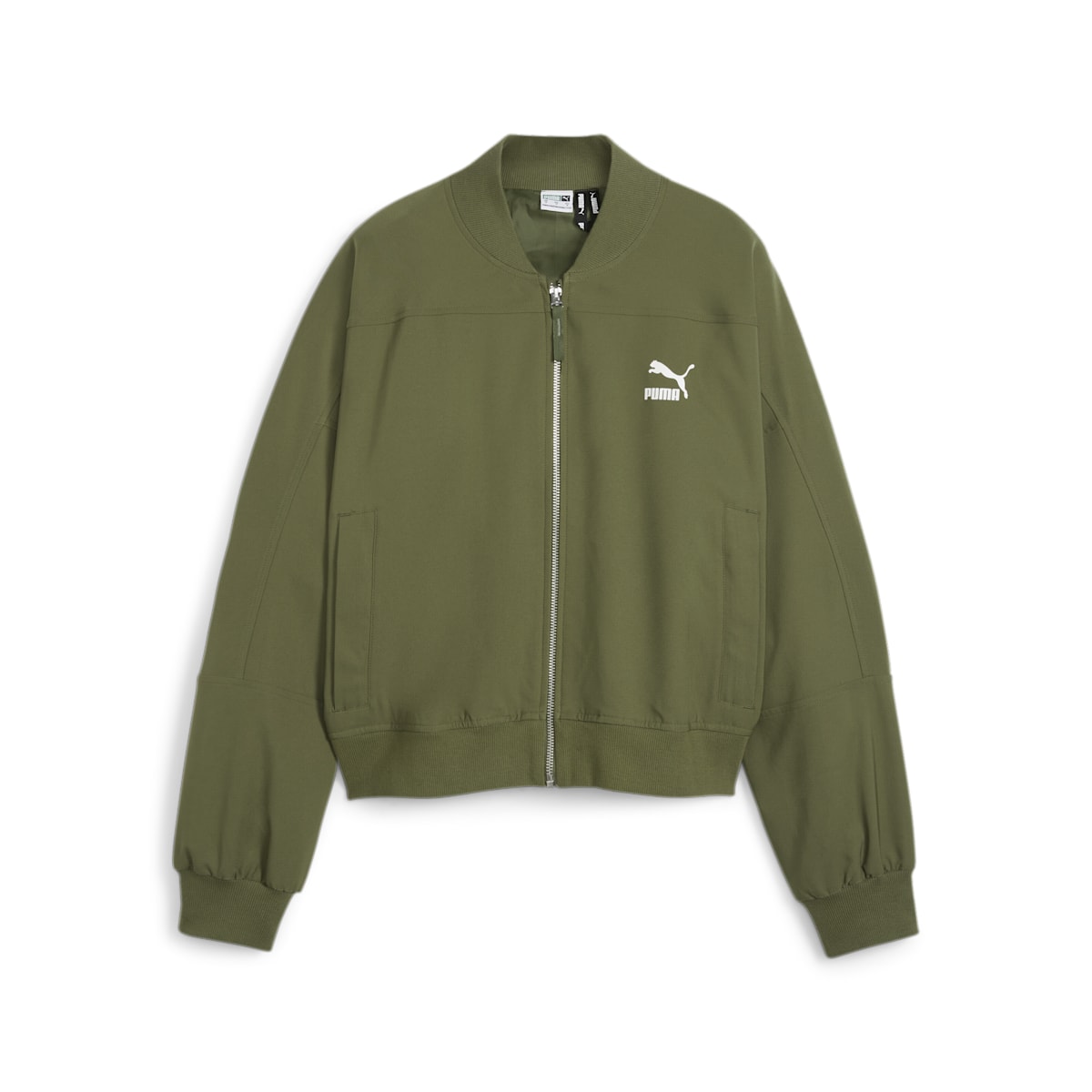 (WMNS) PUMA Classics Shiny Bomber Jacket 'Olive Green' 623696-33