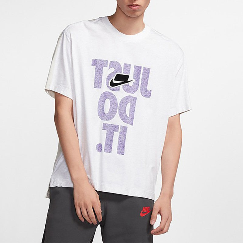 Nike Large Alphabet Logo Printing Sports Short Sleeve White BV4578-051