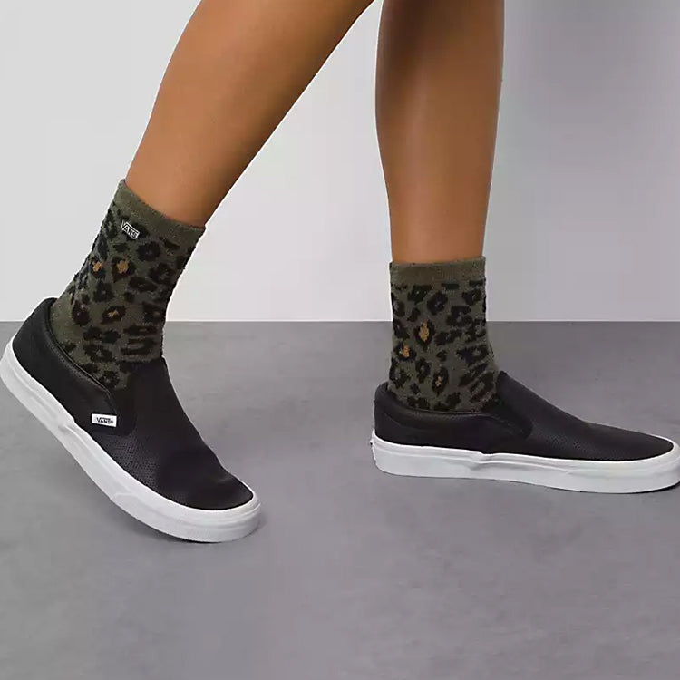 (WMNS) Vans Fuzzy Socks 'Green Black' VN0A5LGXKCZ