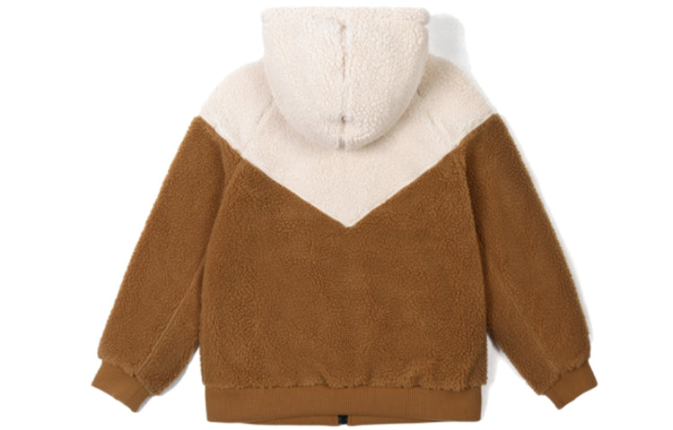 MLB New York Yankees Lambs Wool Hooded Jacket Unisex Beige/Khaki 31JPF5061-50B