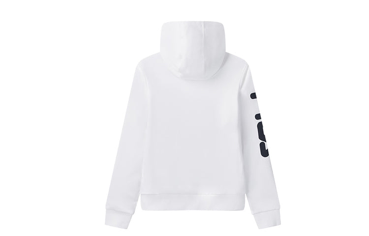 (WMNS) FILA Sports Contrasting Colors Knit hooded Jacket White F61W028506F-WT