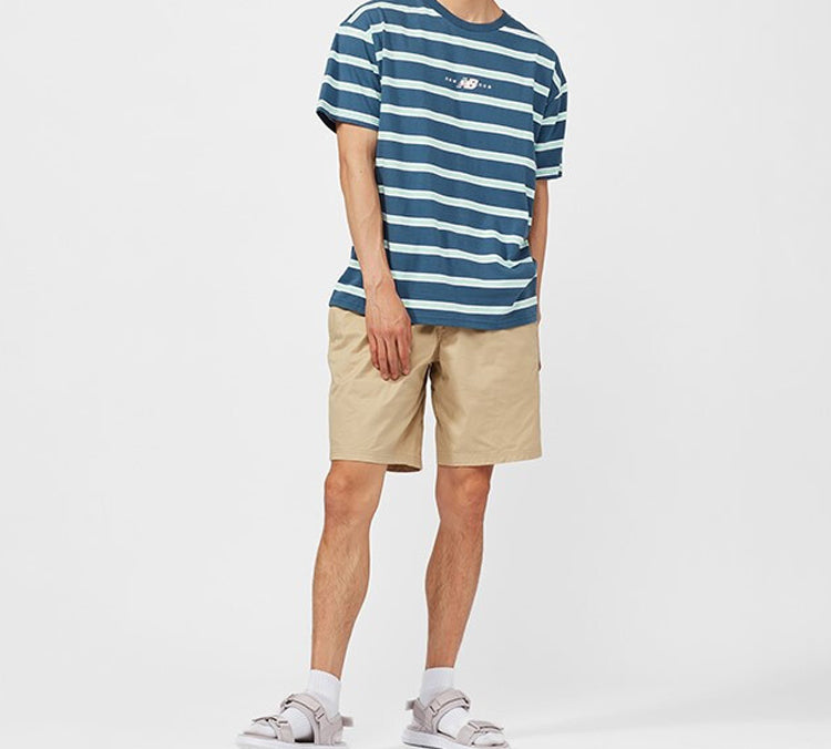New Balance SS20 Stripe Loose Short Sleeve Blue Green AMT01514-SNB