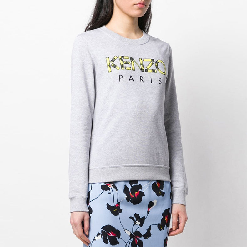 (WMNS) KENZO Leopard print Alphabet Logo Hoodie Gray F952SW775952-93