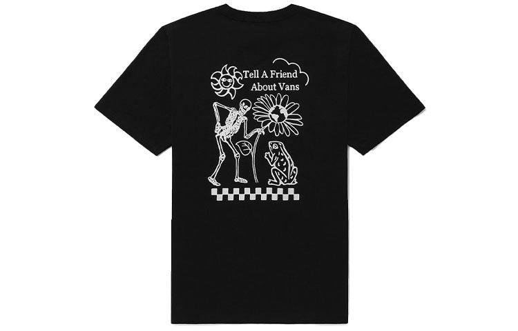 Vans Unisex Printing Round-neck Short Sleeve Black VN0A5F3IBLK