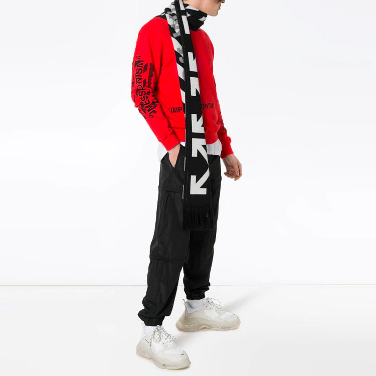 Off-White MENS SS19 'Impressionism' Crew Neck Cotton Logo Sweatshirt Red OMBA025R190030152010