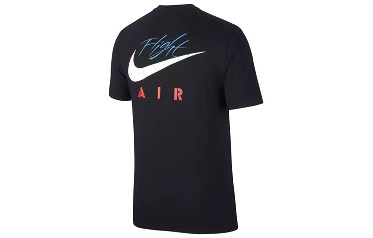 Air Jordan 4 Legacy Printing Pattern Short Sleeve Tee 'Black' CQ8298-010