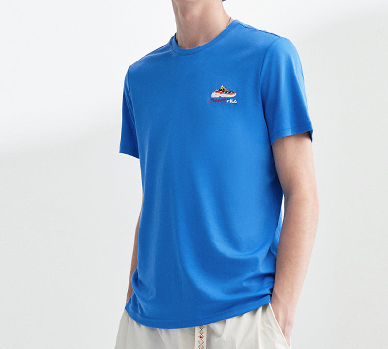 FILA Jagger Sports Shoe Printing Short Sleeve Blue F11M028176F-BU