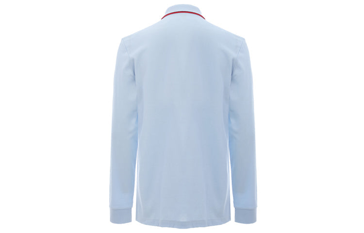 Men's Burberry SS21 TB Long Sleeves Polo Shirt Blue 80192001