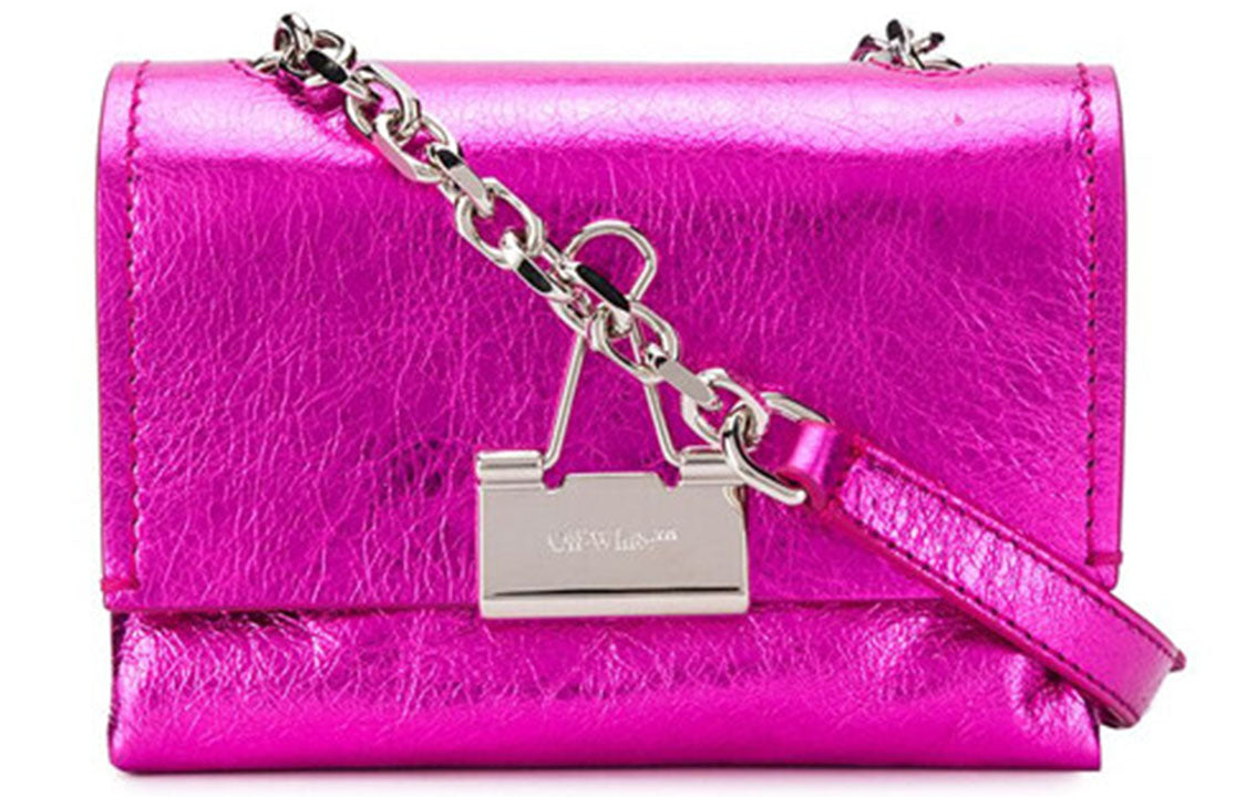 (WMNS) Off-White Binder Clip Metallic Pink Shoulder Bag OWNA121S20LEA0023200