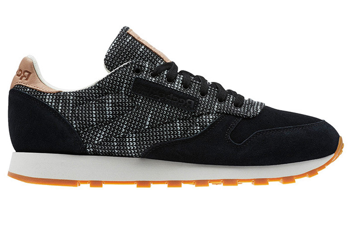 Reebok Classic Leather EBK Black Gray Shoes/Sneakers BS6236