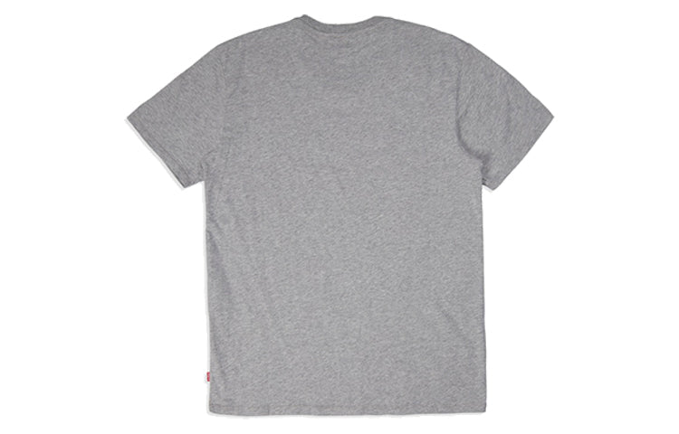 Men's Levis Gray Round Neck Pure Cotton Classic LOGO Printing Short Sleeve Gray 17783-0200
