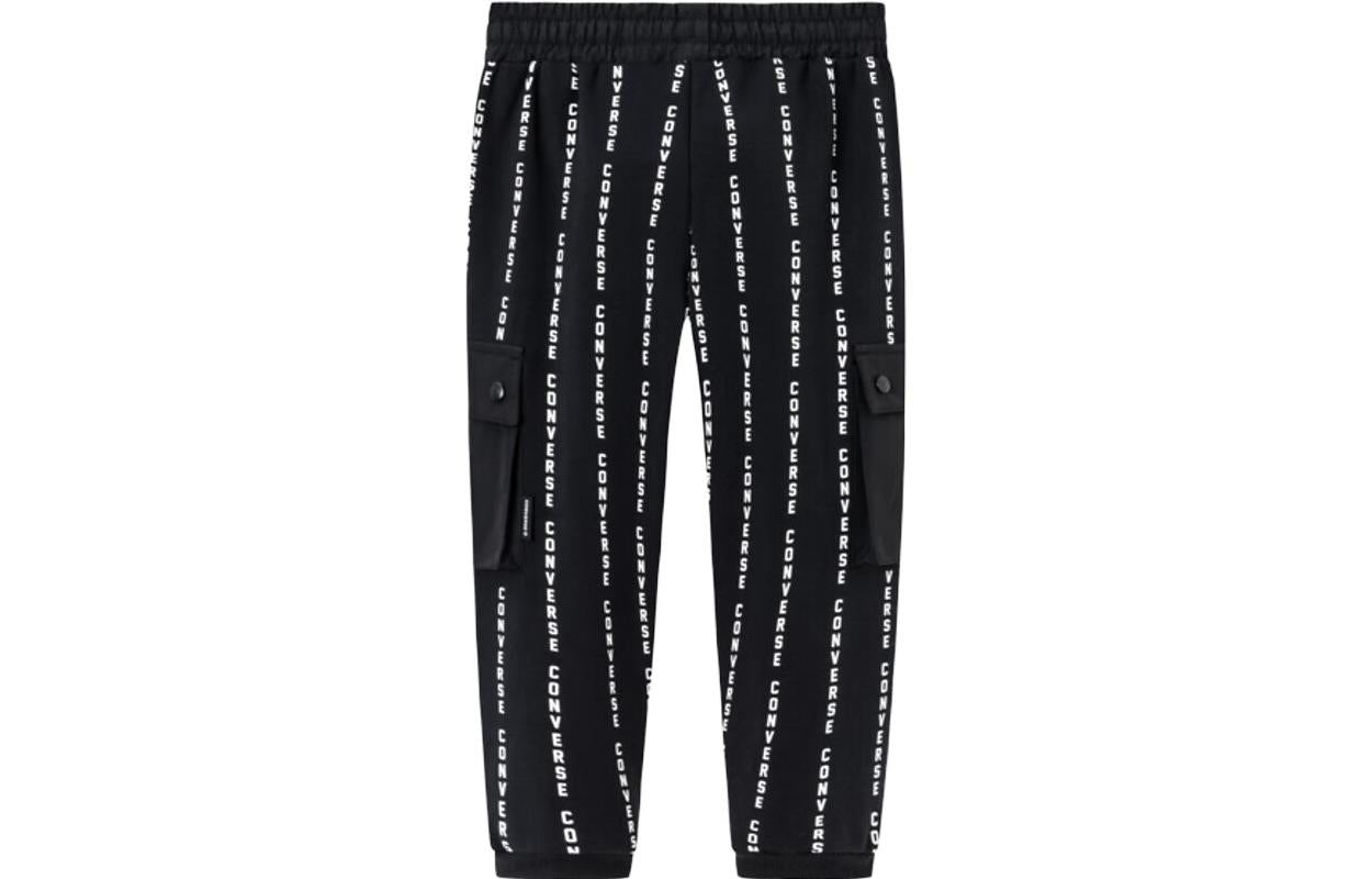 (GS) Converse Letter Logo Printed Knit Sports Pants Asia Sizing 'Black White' CV2342070PS-001
