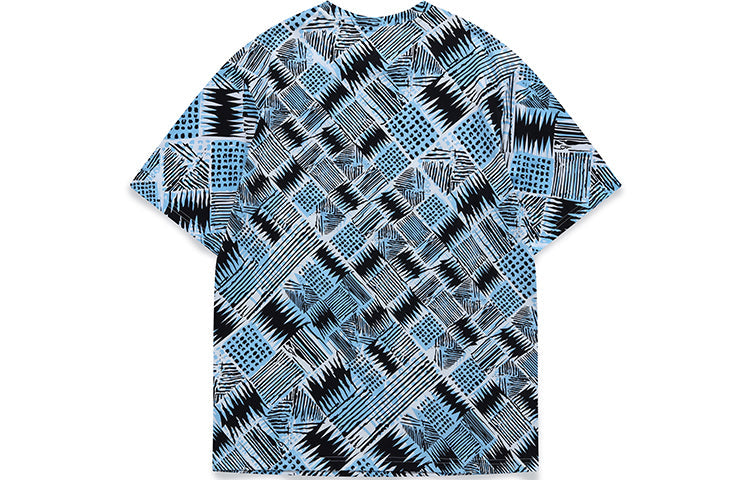 Men's FILA FUSION Full Print Pattern Loose Knit Short Sleeve T11M125103F-RB