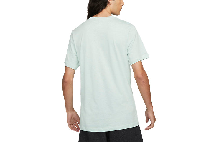 Men's Nike Solid Color Side Round Neck Short Sleeve Green T-Shirt DM2387-017